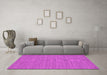 Machine Washable Abstract Pink Contemporary Rug in a Living Room, wshcon235pnk