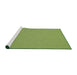 Serging Thickness of Machine Washable Contemporary Green Rug, wshcon236