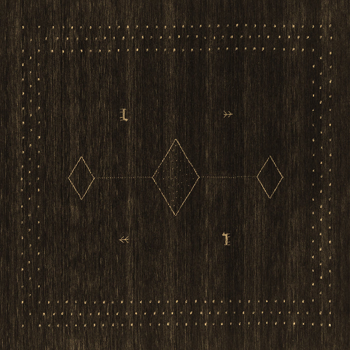 Square Machine Washable Abstract Brown Contemporary Rug, wshcon2360brn