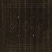 Square Machine Washable Abstract Brown Contemporary Rug, wshcon2360brn