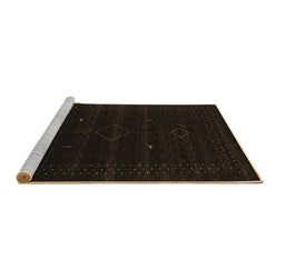 Sideview of Machine Washable Abstract Brown Contemporary Rug, wshcon2360brn