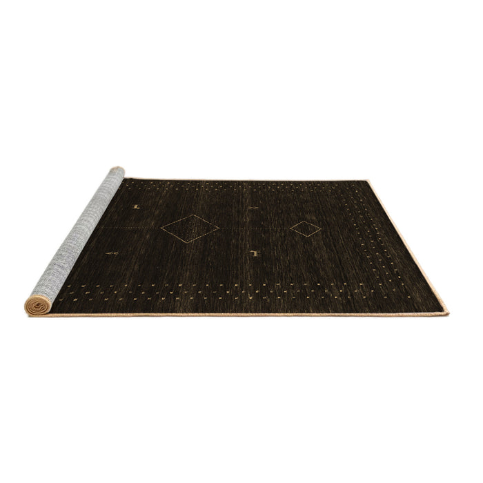 Sideview of Machine Washable Abstract Brown Contemporary Rug, wshcon2360brn
