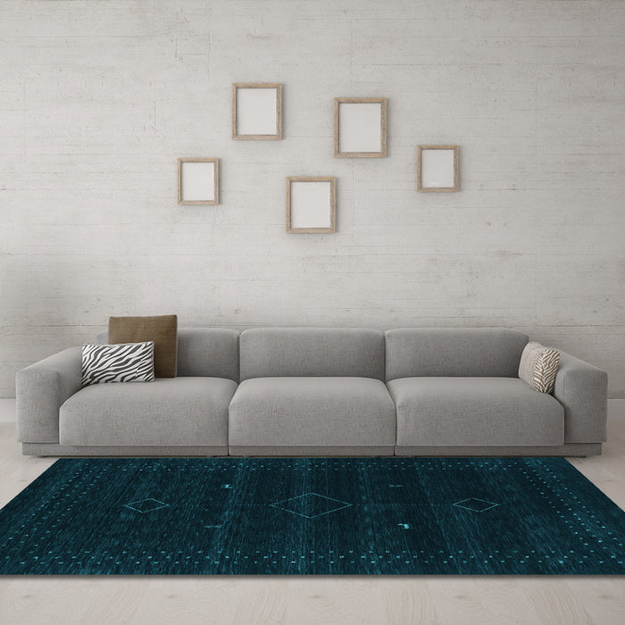 Machine Washable Abstract Light Blue Contemporary Rug in a Living Room, wshcon2360lblu