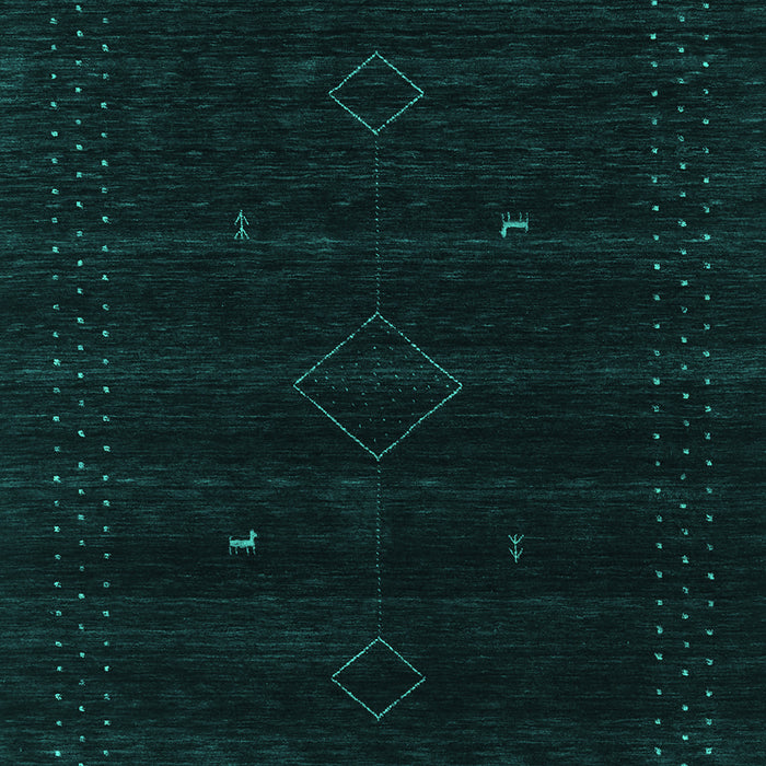 Abstract Turquoise Contemporary Rug, con2360turq