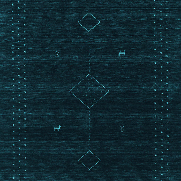 Abstract Light Blue Contemporary Rug, con2360lblu