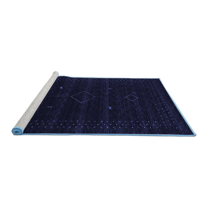 Sideview of Machine Washable Abstract Blue Contemporary Rug, wshcon2360blu