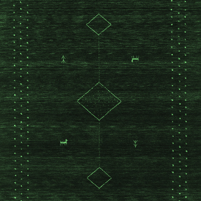 Machine Washable Abstract Emerald Green Contemporary Area Rugs, wshcon2360emgrn