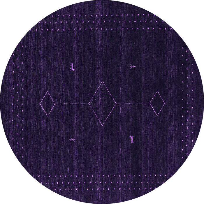 Round Machine Washable Abstract Purple Contemporary Area Rugs, wshcon2360pur