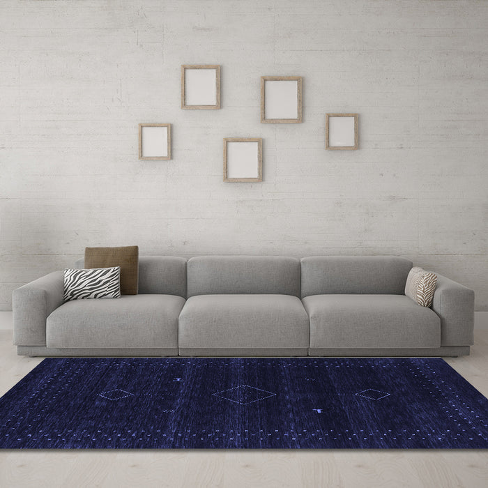 Machine Washable Abstract Blue Contemporary Rug in a Living Room, wshcon2360blu