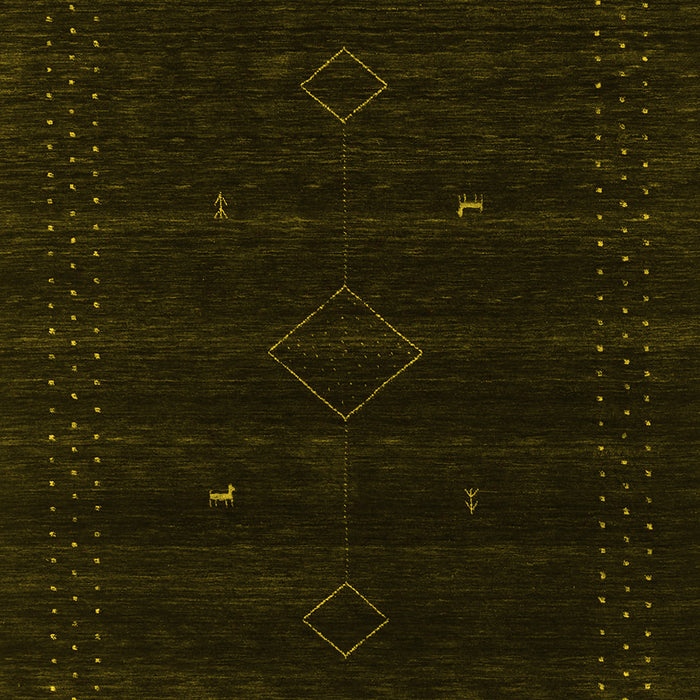 Machine Washable Abstract Yellow Contemporary Rug, wshcon2360yw