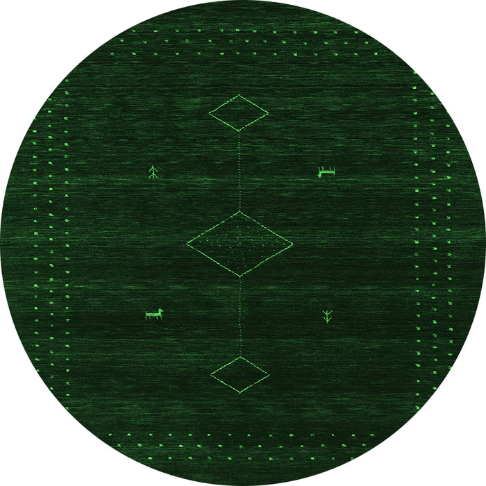 Square Abstract Green Contemporary Rug, con2360grn