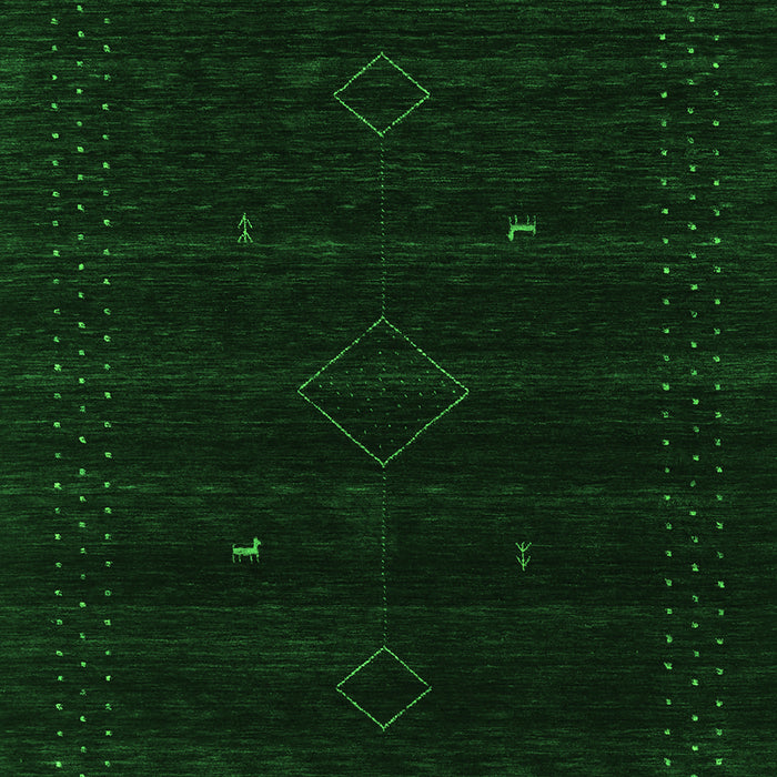 Serging Thickness of Machine Washable Abstract Green Contemporary Area Rugs, wshcon2360grn