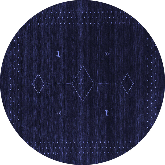 Round Machine Washable Abstract Blue Contemporary Rug, wshcon2360blu