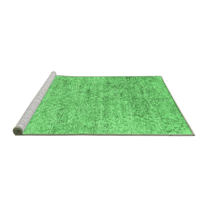 Sideview of Machine Washable Abstract Emerald Green Contemporary Area Rugs, wshcon2361emgrn