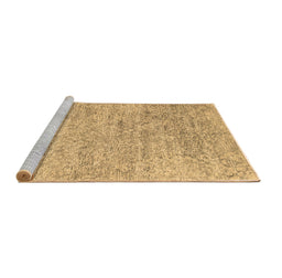 Sideview of Machine Washable Abstract Brown Contemporary Rug, wshcon2361brn