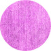 Round Abstract Pink Contemporary Rug, con2361pnk