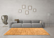 Machine Washable Abstract Orange Contemporary Area Rugs in a Living Room, wshcon2361org