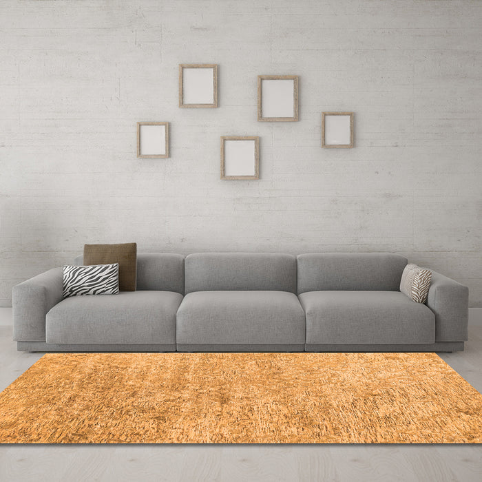 Machine Washable Abstract Orange Contemporary Area Rugs in a Living Room, wshcon2361org