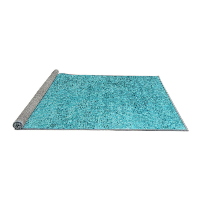 Sideview of Machine Washable Abstract Light Blue Contemporary Rug, wshcon2361lblu