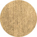 Round Abstract Brown Contemporary Rug, con2361brn