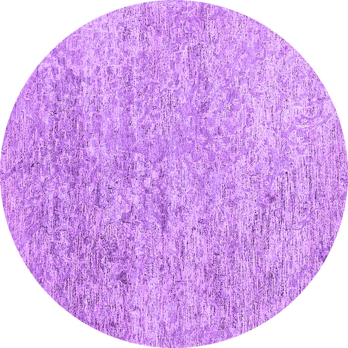 Round Machine Washable Abstract Purple Contemporary Area Rugs, wshcon2361pur