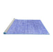 Sideview of Machine Washable Abstract Blue Contemporary Rug, wshcon2361blu