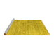 Sideview of Machine Washable Abstract Yellow Contemporary Rug, wshcon2361yw