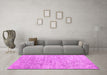 Machine Washable Abstract Pink Contemporary Rug in a Living Room, wshcon2361pnk