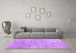 Machine Washable Abstract Purple Contemporary Area Rugs in a Living Room, wshcon2361pur