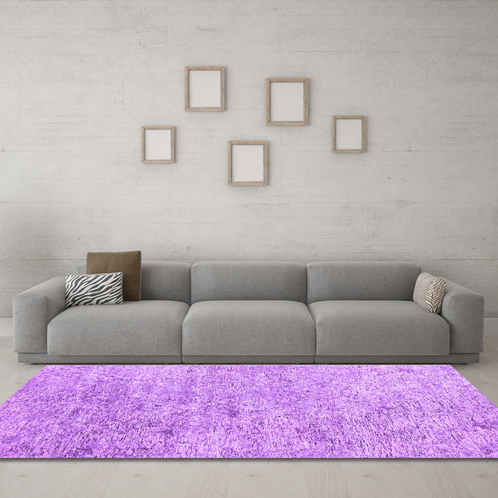 Machine Washable Abstract Purple Contemporary Area Rugs in a Living Room, wshcon2361pur