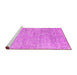 Sideview of Machine Washable Abstract Pink Contemporary Rug, wshcon2361pnk