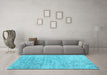 Machine Washable Abstract Light Blue Contemporary Rug in a Living Room, wshcon2361lblu