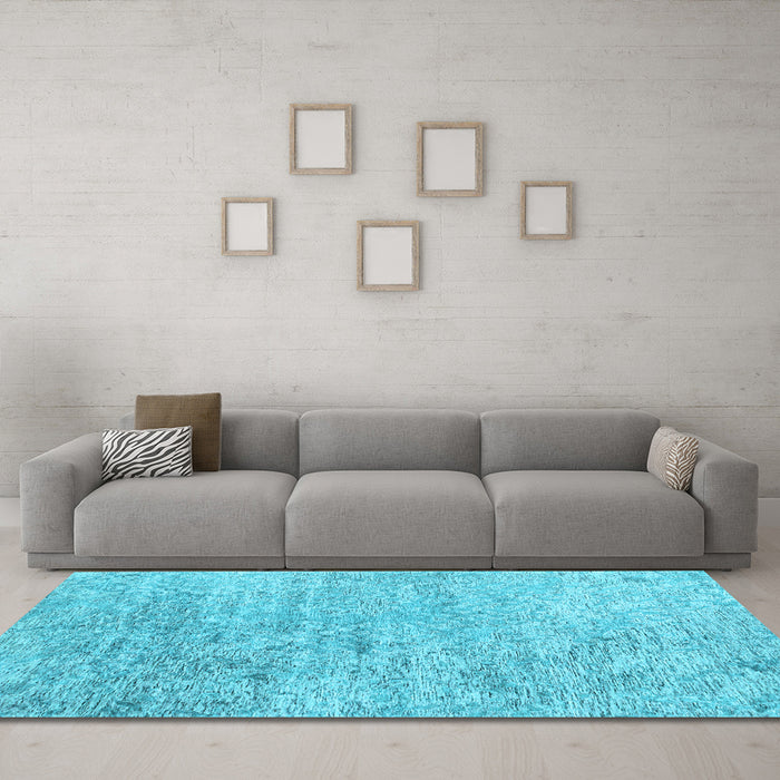 Machine Washable Abstract Light Blue Contemporary Rug in a Living Room, wshcon2361lblu