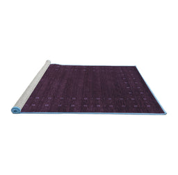 Sideview of Machine Washable Abstract Blue Contemporary Rug, wshcon2362blu