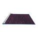 Sideview of Machine Washable Abstract Blue Contemporary Rug, wshcon2362blu