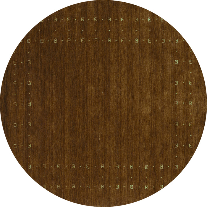 Round Abstract Turquoise Contemporary Rug, con2362turq