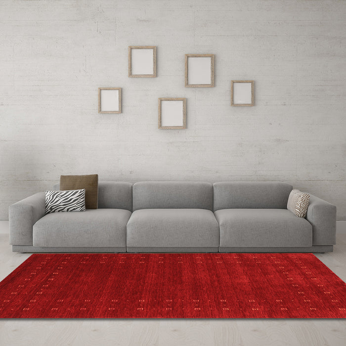 Machine Washable Abstract Orange Contemporary Area Rugs in a Living Room, wshcon2362org