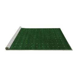 Sideview of Machine Washable Abstract Emerald Green Contemporary Area Rugs, wshcon2362emgrn