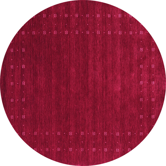 Round Machine Washable Abstract Pink Contemporary Rug, wshcon2362pnk