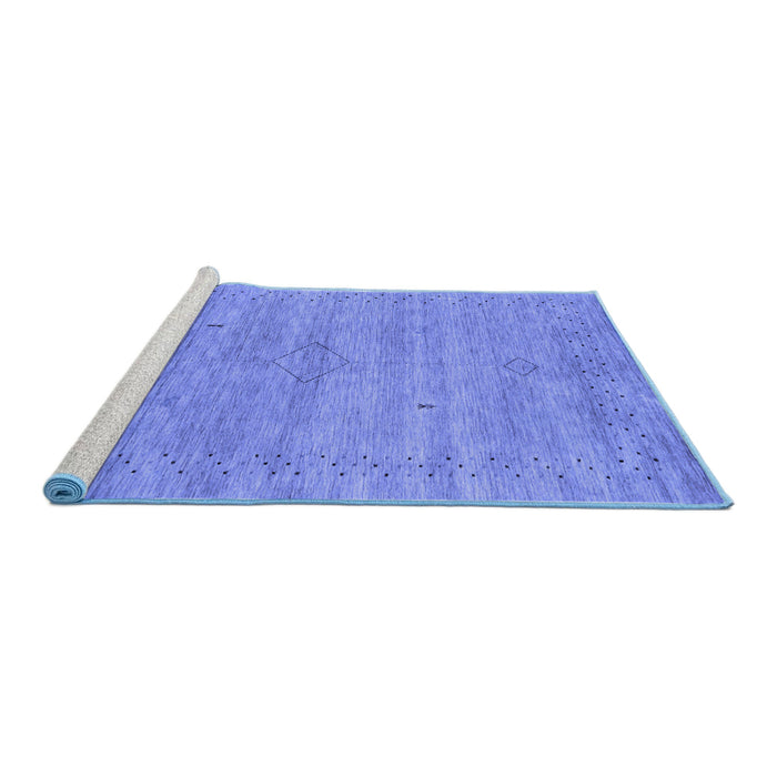 Sideview of Machine Washable Abstract Blue Contemporary Rug, wshcon2363blu
