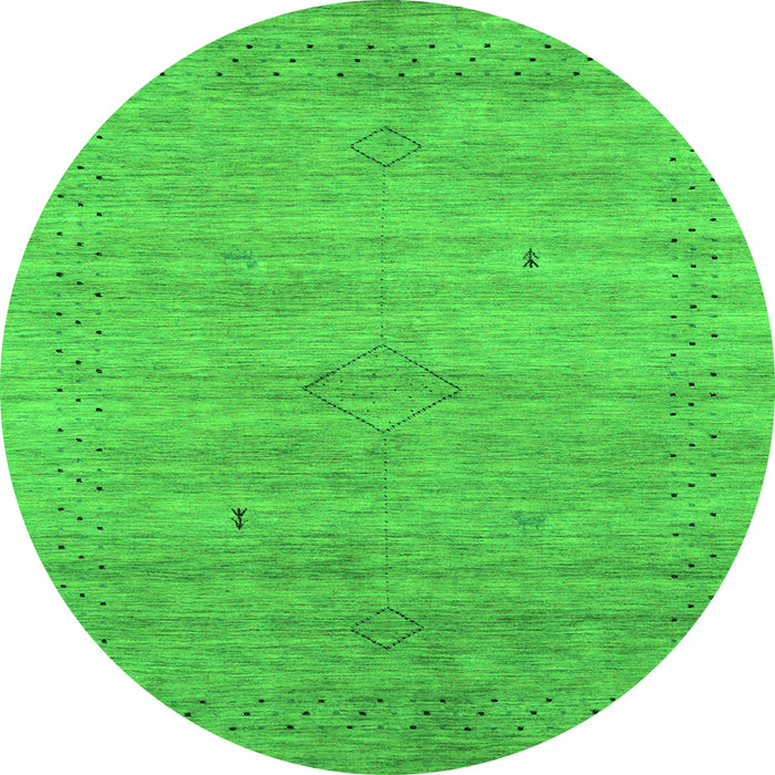 Square Abstract Green Contemporary Rug, con2363grn