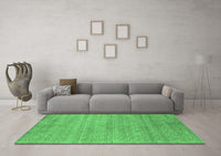 Machine Washable Abstract Emerald Green Contemporary Rug, wshcon2363emgrn