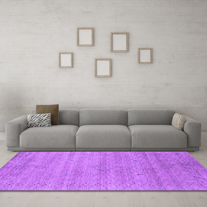 Machine Washable Abstract Purple Contemporary Area Rugs in a Living Room, wshcon2363pur