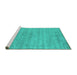 Sideview of Machine Washable Abstract Turquoise Contemporary Area Rugs, wshcon2363turq