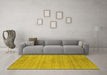 Machine Washable Abstract Yellow Contemporary Rug in a Living Room, wshcon2363yw