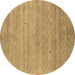 Round Abstract Brown Contemporary Rug, con2363brn