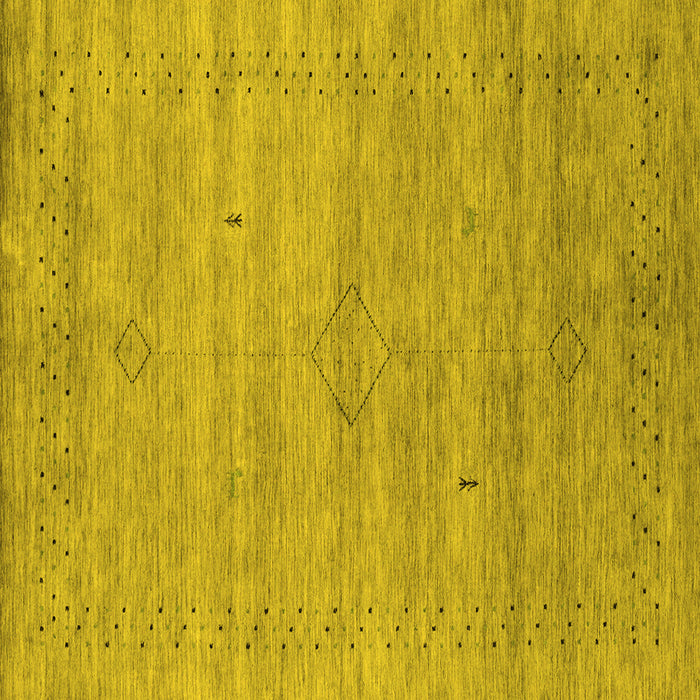 Square Abstract Yellow Contemporary Rug, con2363yw
