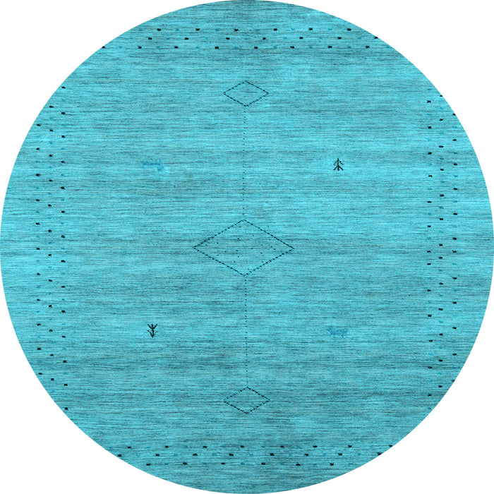Round Machine Washable Abstract Light Blue Contemporary Rug, wshcon2363lblu