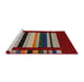 Serging Thickness of Machine Washable Contemporary Red Rug, wshcon2364