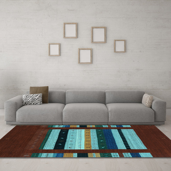 Machine Washable Abstract Light Blue Contemporary Rug in a Living Room, wshcon2364lblu